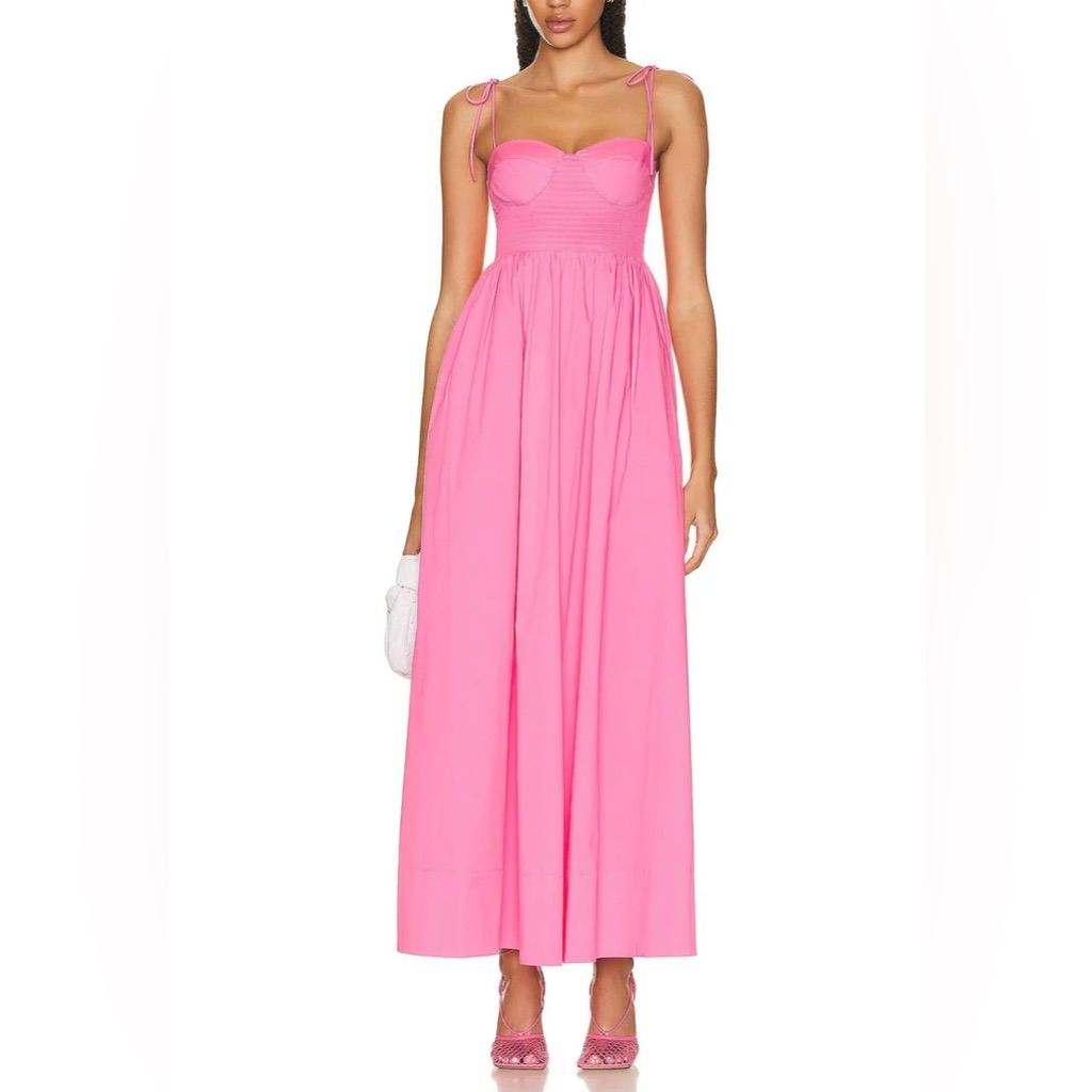 Pink Tie Strap Landry Maxi Dress